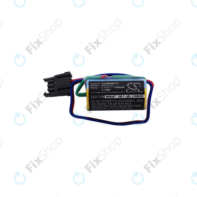 Akkumulátor Mitsubishi Robot Control PLC, A RH, MR, 1700mAh, Li-MnO2, 3.6V, B9670-MC, HQ