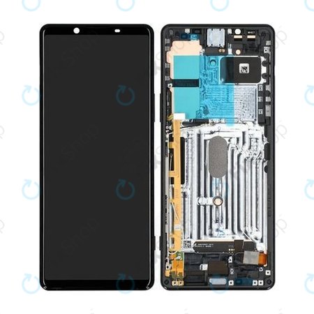 Sony Xperia 1 II - LCD Kijelző + Érintőüveg + Keret (Black) - A5019821A Genuine Service Pack