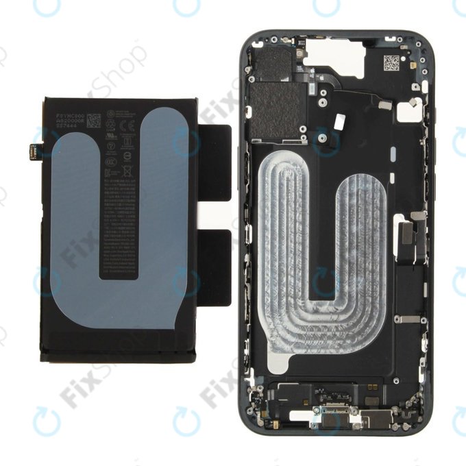 Középső keret akkumulátorral | iPhone 16 Plus | Black | ZD076-00684 | Genuine Apple