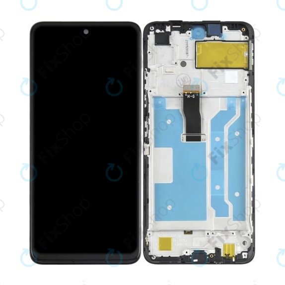 Huawei P Smart (2021) - LCD Kijelző + Érintőüveg + Keret (Midnight Black) TFT