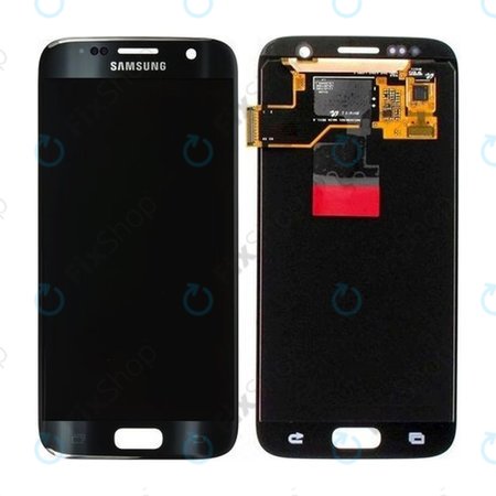 Samsung Galaxy S7 G930F - LCD Kijelző + Érintőüveg (Black) - GH97-18523A, GH97-18761A, GH97-18757A Genuine Service Pack