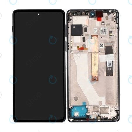 Motorola Edge 20 Pro XT2153 - LCD Kijelző + Érintőüveg + Keret (Midnight Blue) - 5D68C19375 Genuine Service Pack