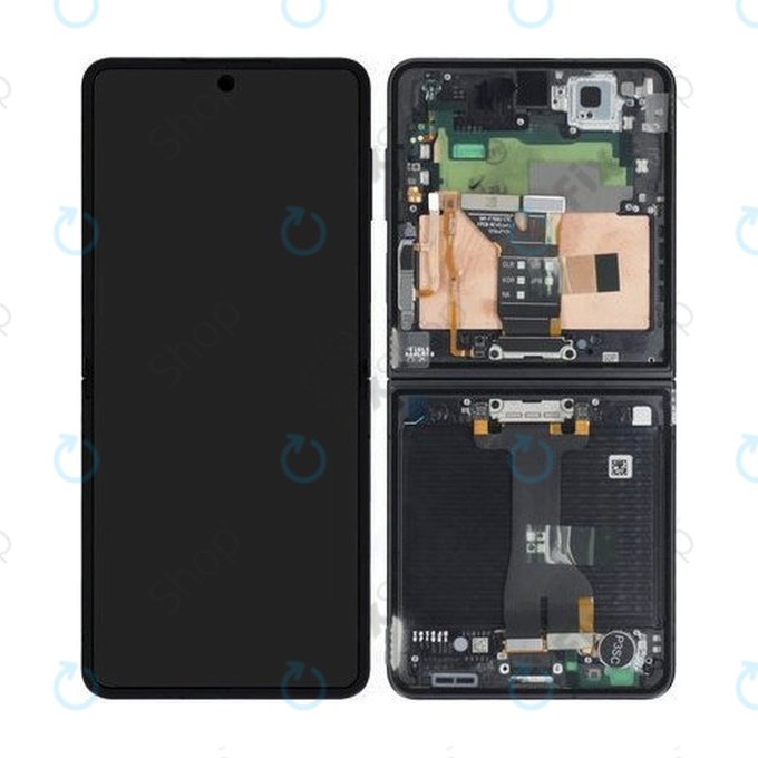 Samsung Galaxy Z Flip 7 F766B - LCD Kijelző + Érintőüveg + Keret (Jetblack) - GH82-37581C Genuine Service Pack