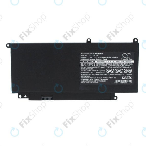 Akkumulátor Asus N750, R750, 6250mAh, Li-Pol, 11.1V, C32-N750, HQ