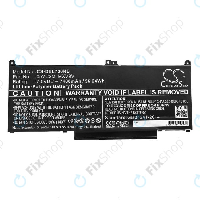 Akkumulátor Dell Latitude 13 7300, 14 7400, 7400mAh, Li-Pol, 7.6V, 05VC2M, HQ