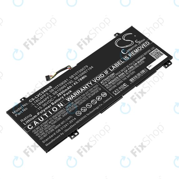 Akkumulátor Lenovo Ideapad C340, Ideapad Flex, 2850mAh, Li-Pol, 15.36V, L18C4PF3, HQ