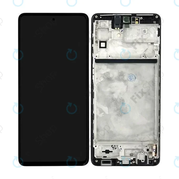 Samsung Galaxy M53 5G M536B - LCD Kijelző + Érintőüveg + Keret (Black) TFT