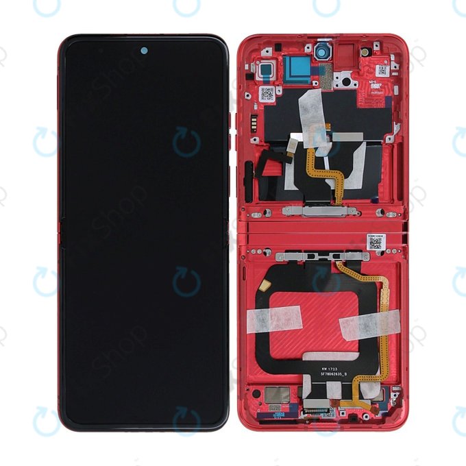 Motorola Razr 40 Ultra - LCD Kijelző + Érintőüveg + Keret (Viva Magenta) - 5D68C22598 Genuine Service Pack