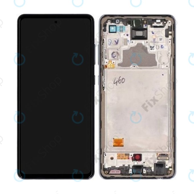 Samsung Galaxy A72 A725F, A726B - LCD Kijelző + Érintőüveg + Keret (Awesome Black) - GH82-25460A, GH82-25463A, GH82-25624A, GH82-25849A Genuine Service Pack