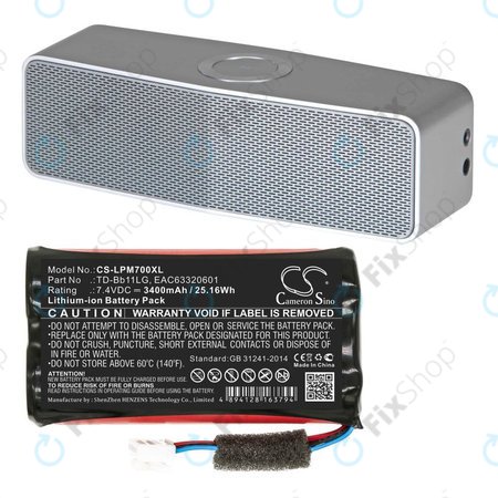 Akkumulátor LG Music Flow P7, Xboom Go PK7, 3400mAh, Li-Ion, 7.4V, TD-Bb11LG, HQ