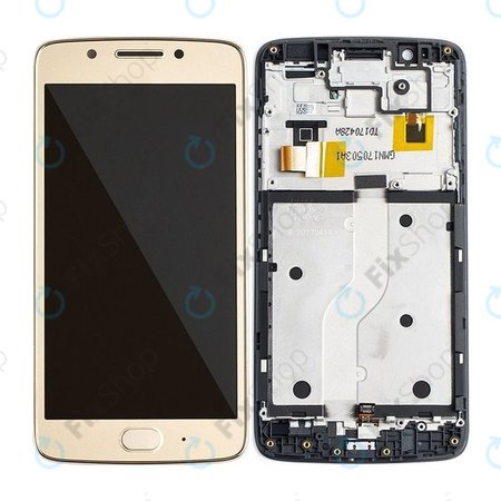 Motorola Moto G5 XT1676 - LCD Kijelző + Érintőüveg + Keret (Gold) TFT