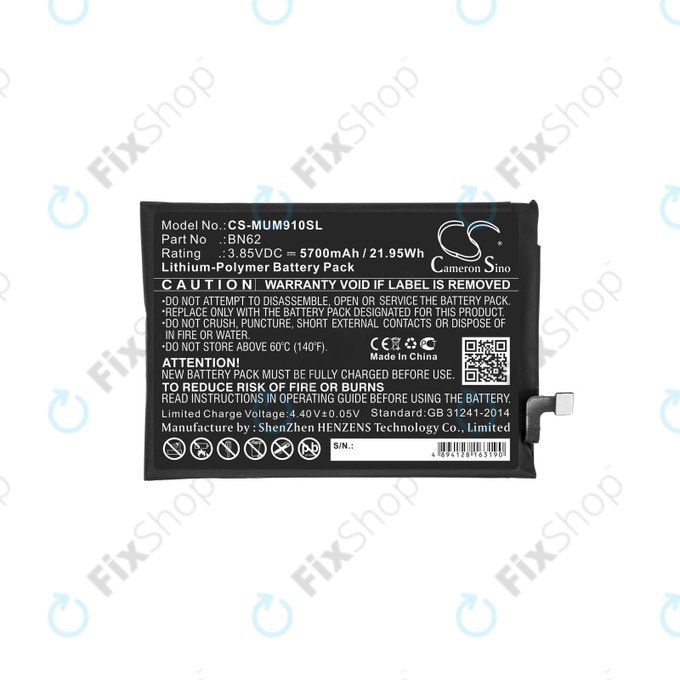 Xiaomi Redmi 9T - Akkumulátor BN62 5700mAh HQ