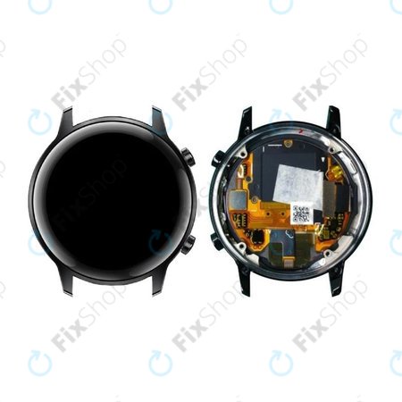 Huawei Honor Watch Magic 2 42mm - LCD Kijelző + Érintőüveg + Keret (Charcoal Black) - 02353LBK Genuine Service Pack