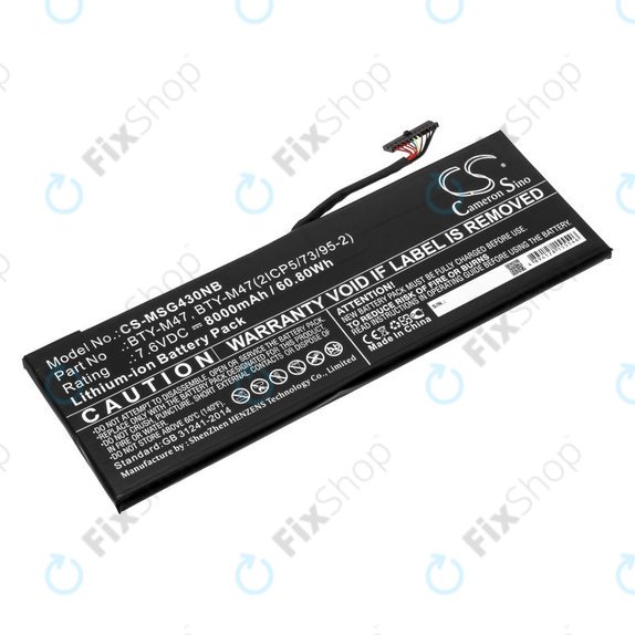 Akkumulátor MSI GS40, GS43, MS14, 8000mAh, Li-Ion, 7.6V, BTY-M47, HQ