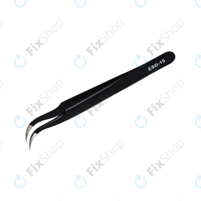 Vetus ESD-15 - Fém Csipesz (Antisztatikus) - Hajlított Hegyű (120mm)