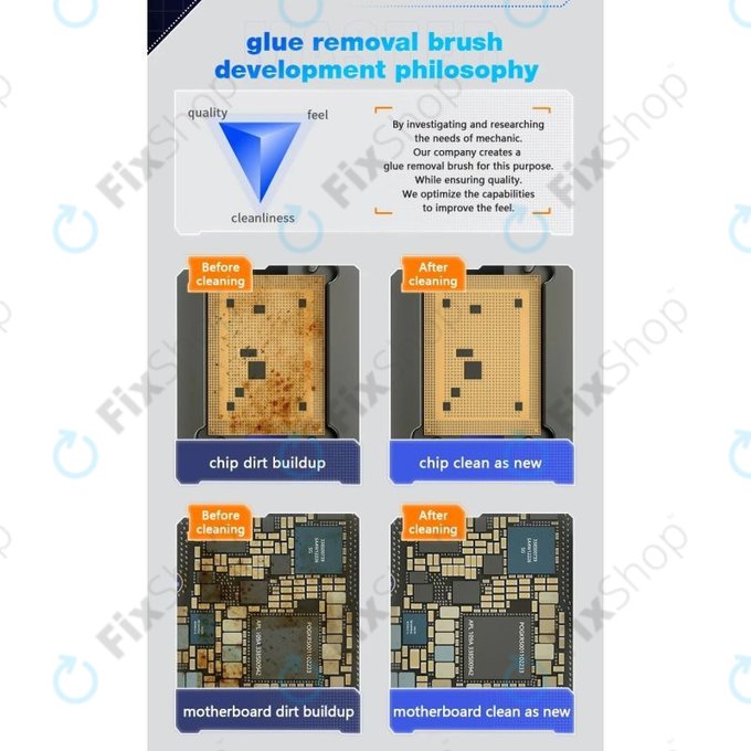 Mechanic - Acélkefe PCB/BGA tisztításhoz IC padokhoz és ragasztó eltávolításhoz