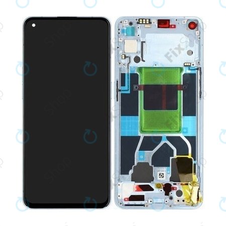 Oppo Reno 6 5G CPH2251 - LCD Kijelző + Érintőüveg + Keret (Arctic Blue) - 4907750 Genuine Service Pack