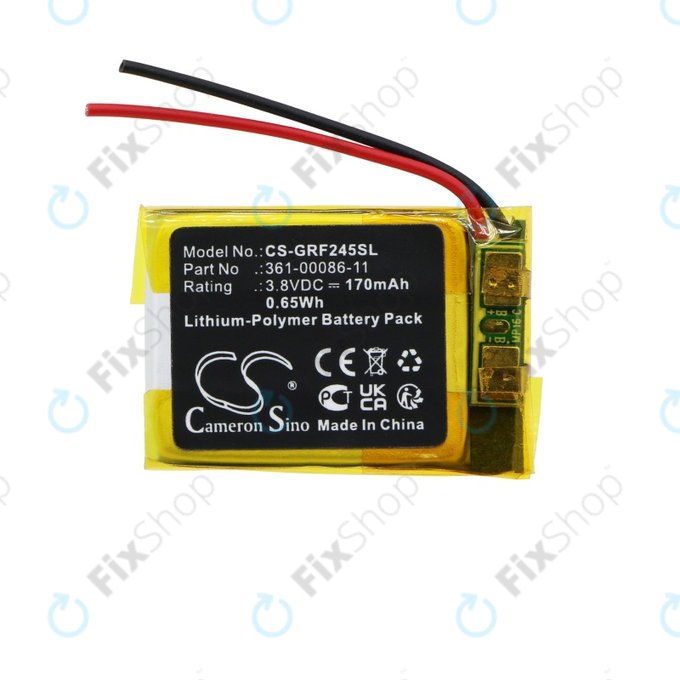 Akkumulátor Garmin Forerunner 245, Forerunner 245 Music, 170mAh, Li-Pol, 3.8V, 361-00086-11, HQ