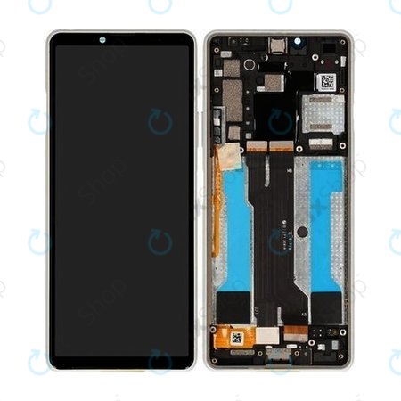 Sony Xperia 10 III - LCD Kijelző + Érintőüveg + Keret (White) - A5034093A Genuine Service Pack