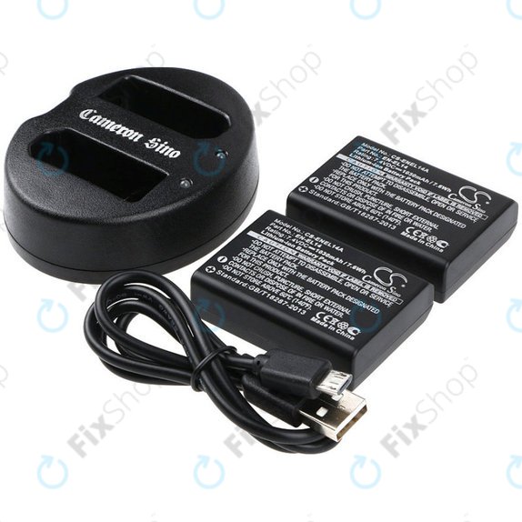 2 db Akkumulátor töltővelNikon Coolpix P7000, P7700, D3100, D3200, D5100, 1030mAh, Li-Ion, 7.4V, EN-EL14, HQ