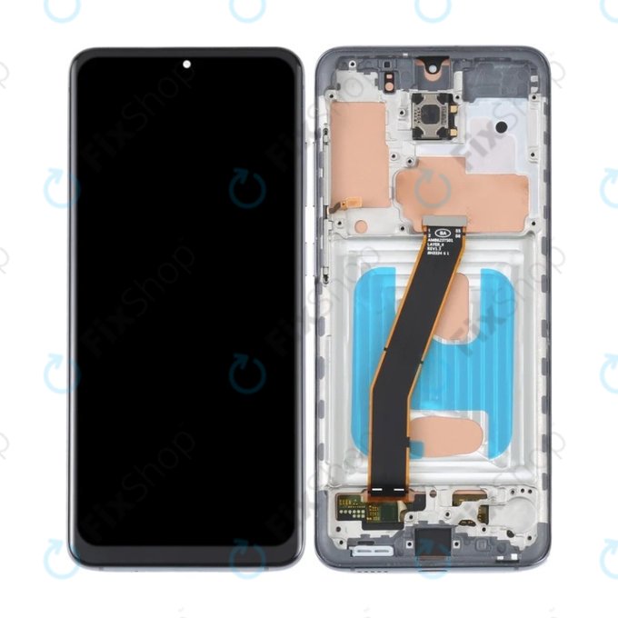 Samsung Galaxy S20 G980F - LCD Kijelző + Érintőüveg + Keret (Cosmic Grey) TFT