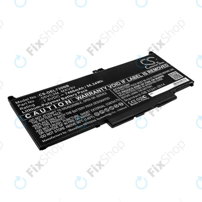 Akkumulátor Dell Latitude 13 7300, 14 7400, 7400mAh, Li-Pol, 7.6V, 05VC2M, HQ