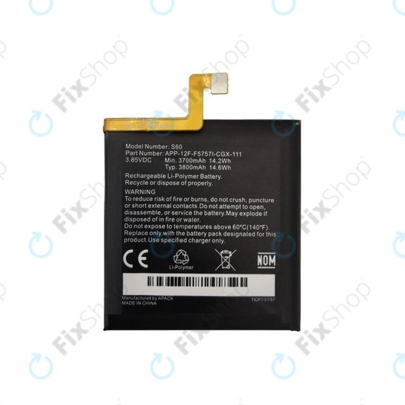 Caterpillar CAT S60 - Akkumulátor 1ICP7/57/57 3800mAh