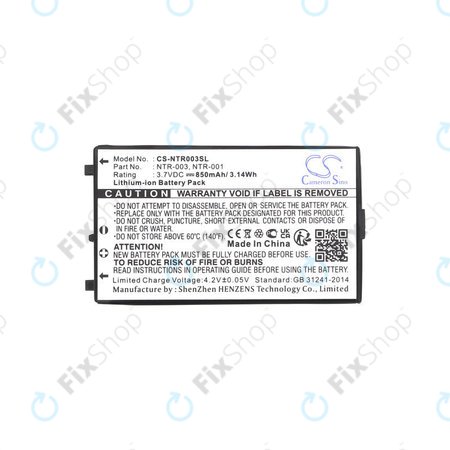 Akkumulátor Nintendo, 850mAh, Li-Ion, 3.7V, NTR-003, HQ