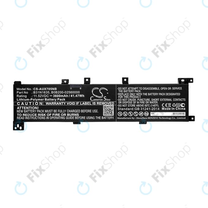 Akkumulátor Asus A705QA, Asus F705MA-Bx030t, 3600mAh, Li-Pol, 11.52V, B31N1635, HQ