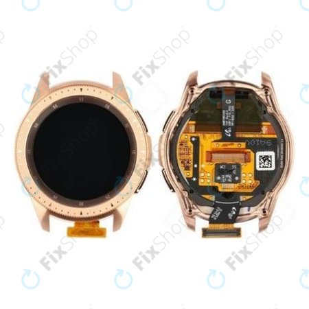 Samsung Galaxy Watch 42mm R810 - LCD Kijelző + Érintőüveg + Keret (Rose Gold) - GH97-22290B Genuine Service Pack