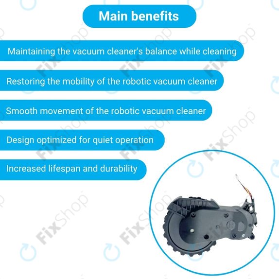 Xiaomi Mijia E10, E12, Mi Robot Vacuum Mop 2 Lite, 2 Pro - Kerék Motorral (Jobb) (Fekete)