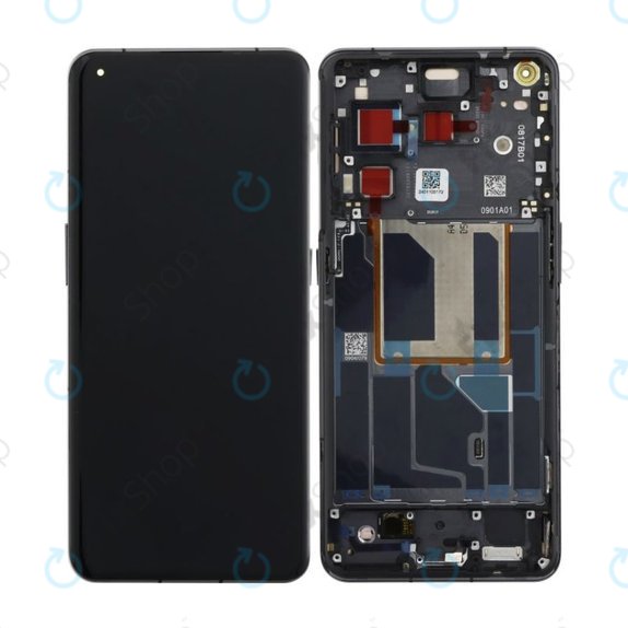 OnePlus 11 PHB110 - LCD Kijelző + Érintőüveg + Keret (Titan Black) OLED