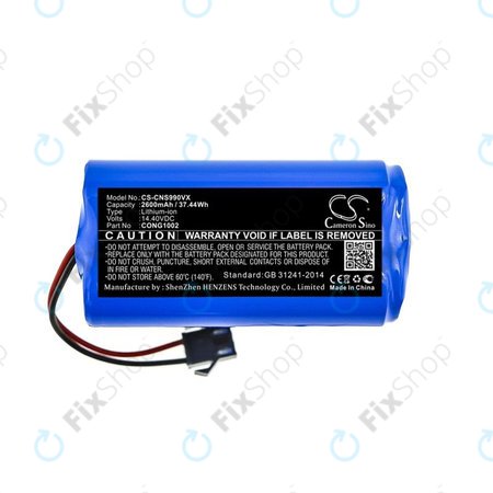 Cecotec Conga 900, 1000, 2000, 5000-series, Excellence 990, Mamibot ExVac 600, 800-series, Neatsvor X500 - Akkumulátor CONG1002 Li-Ion 14.4V 2600mAh HQ