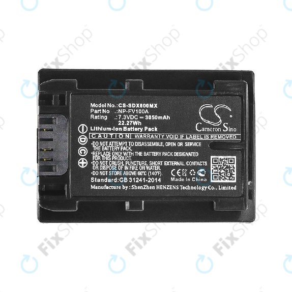 Akkumulátor Sony Fdr-Ax33, Sony Fdr-Ax40, 3050mAh, Li-Ion, 7.3V, NP-FV100A, HQ