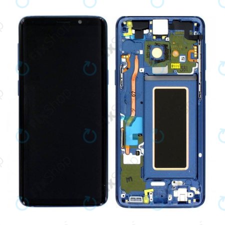 Samsung Galaxy S9 G960F - LCD Kijelző + Érintőüveg + Keret (Coral Blue) - GH97-21696D, GH97-21697D Genuine Service Pack