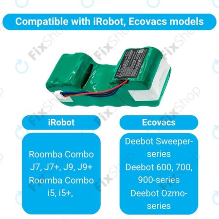 iRobot Roomba Combo-series, Ecovacs Deebot-series - Akkumulátor 4720110, DM88 Ni-MH 12.0V 3000mAh HQ