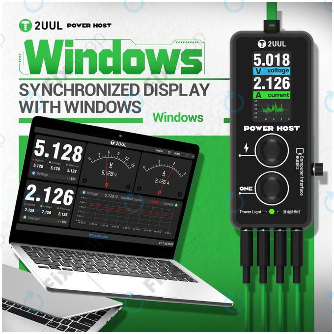 Digitális USB-C feszültség- és árammérő (Power Host), 2UUL PW15