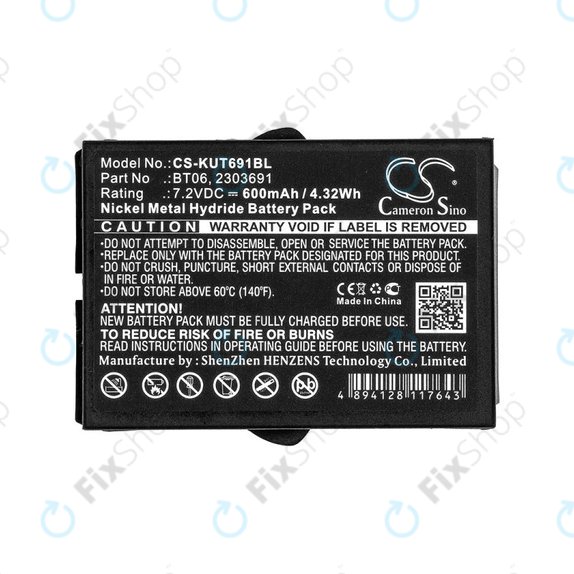Akkumulátor Ikusi TM60, 61, 62, 600mAh, Ni-MH, 7.2V, BT06, HQ