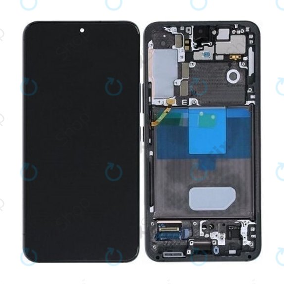 Samsung Galaxy S22 S901B - LCD Kijelző + Érintőüveg + Keret (Phantom Black) OLED