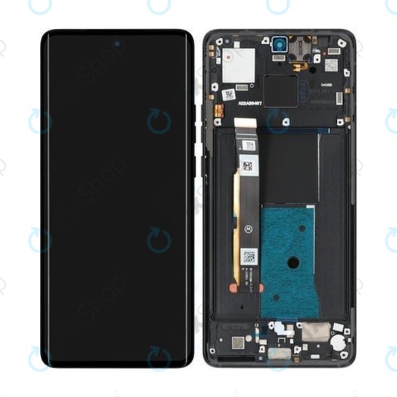 Motorola Edge 40 - LCD Kijelző + Érintőüveg + Keret (Eclipse Black) - 5D68C22670 Genuine Service Pack