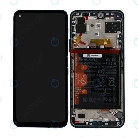 Huawei P40 Lite 5G - LCD Kijelző + Érintőüveg + Keret + Akkumulátor (Crush Green) - 02353SUP Genuine Service Pack