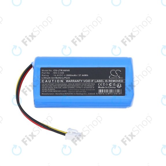 Akkumulátor Liectroux C30B, BLAUPUNKT BPK-VCBB1XB, Midea M4, 2600mAh, Li-ion, 14.4V, MD-C30B, HQ