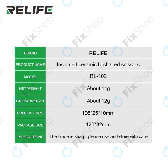 Relife RL-102 - Szigetelt Kerámia Olló