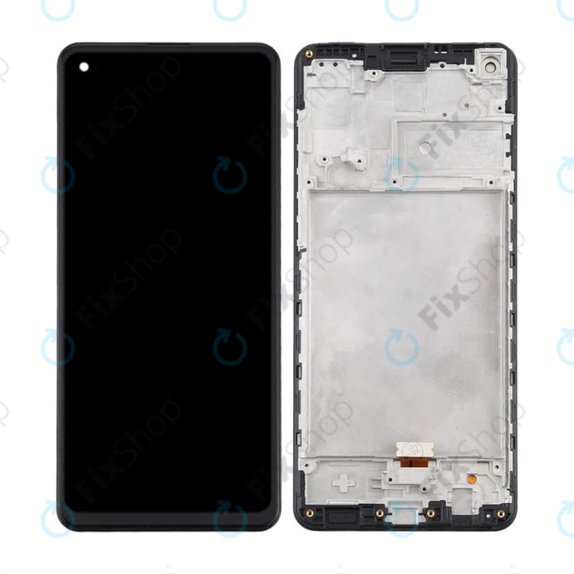Samsung Galaxy A21s A217F - LCD Kijelző + Érintőüveg + Keret (Black) TFT