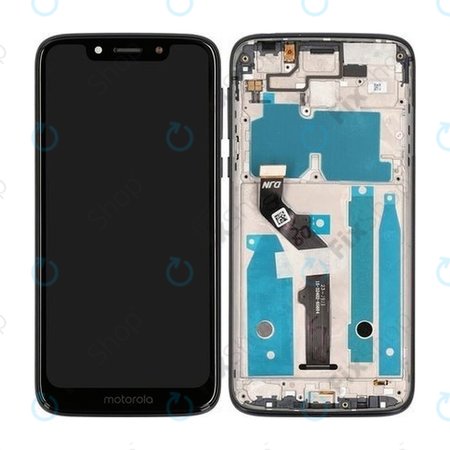 Motorola Moto G7 Play - LCD Kijelző + Érintőüveg + Keret (Starry Black) - 5D68C13298 Genuine Service Pack