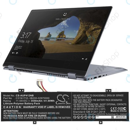 Akkumulátor Asus VivoBook Flip 14 Tp412fa/ua, 3550mAh, Li-Pol, 11.55V, C31N1733, HQ