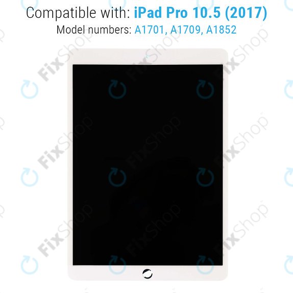 LCD Kijelző iPad Pro 10.5" (2017), White, Érintőüveg keret nélkül, Refurbished