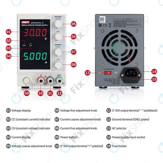 UNI-T UTP3313TFL-II - Laboratóriumi Tápegység - 0-30V, 0-3A