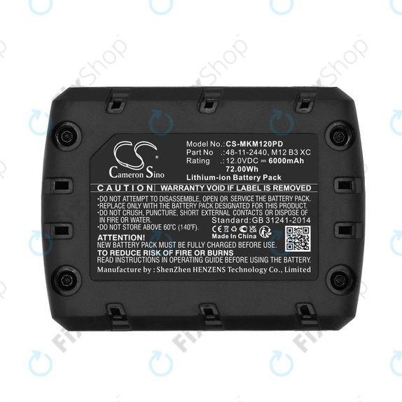 Akkumulátor Milwaukee M12 Redlithium XC 4.0, 6000mAh, Li-Ion, 12V, M12 B3 XC, M12 B4 XC, HQ