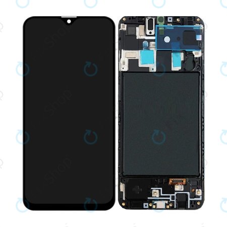 Samsung Galaxy A20 A205F - LCD Kijelző + Érintőüveg + Keret OLED